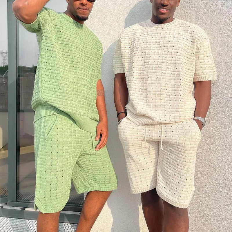 Summer men's sports loose short-sleeved shorts matching suit - Image 5