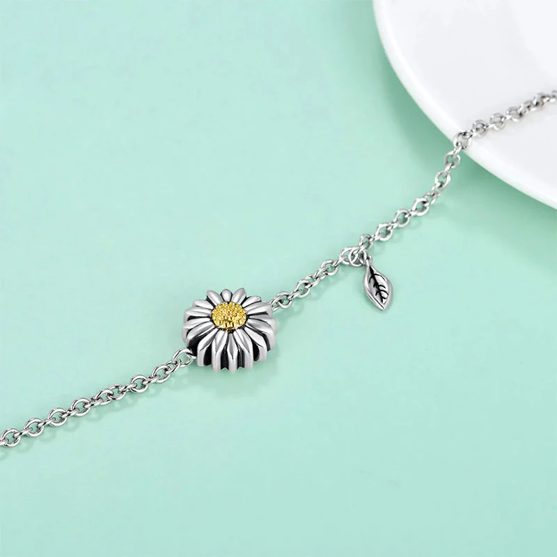 Sunflower Cremation Jewelry 925 Sterling Silver Urn Bracelet Ashes Keepsake Hair Memorial Link Chain Always in My Heart Locket for Women Mom - Image 4