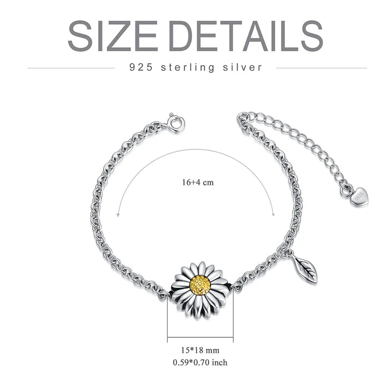 Sunflower Cremation Jewelry 925 Sterling Silver Urn Bracelet Ashes Keepsake Hair Memorial Link Chain Always in My Heart Locket for Women Mom - Image 6