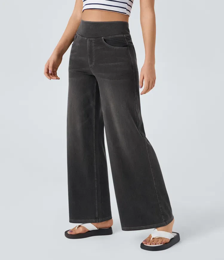 Super Stretch High-Waisted Wide Leg Jeans - Image 10