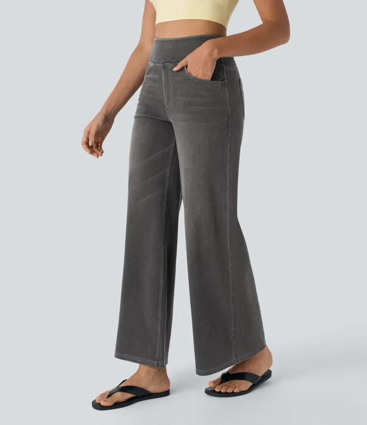 Super Stretch High-Waisted Wide Leg Jeans - Image 16