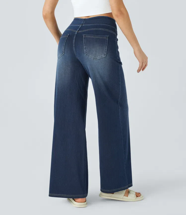 Super Stretch High-Waisted Wide Leg Jeans - Image 18