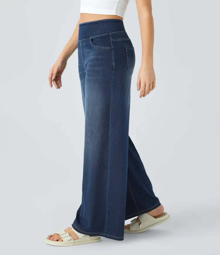 Super Stretch High-Waisted Wide Leg Jeans - Image 19