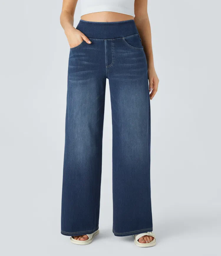 Super Stretch High-Waisted Wide Leg Jeans - Image 20