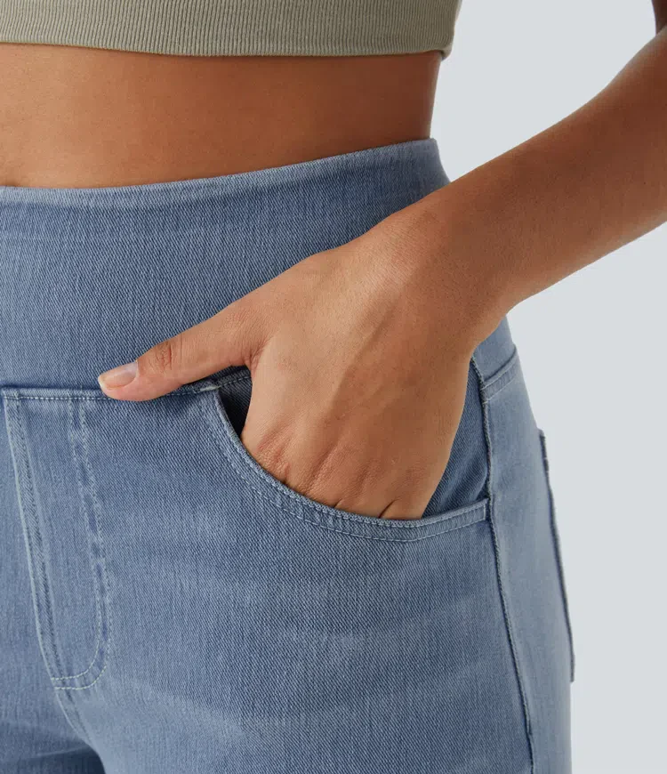 Super Stretch High-Waisted Wide Leg Jeans - Image 21
