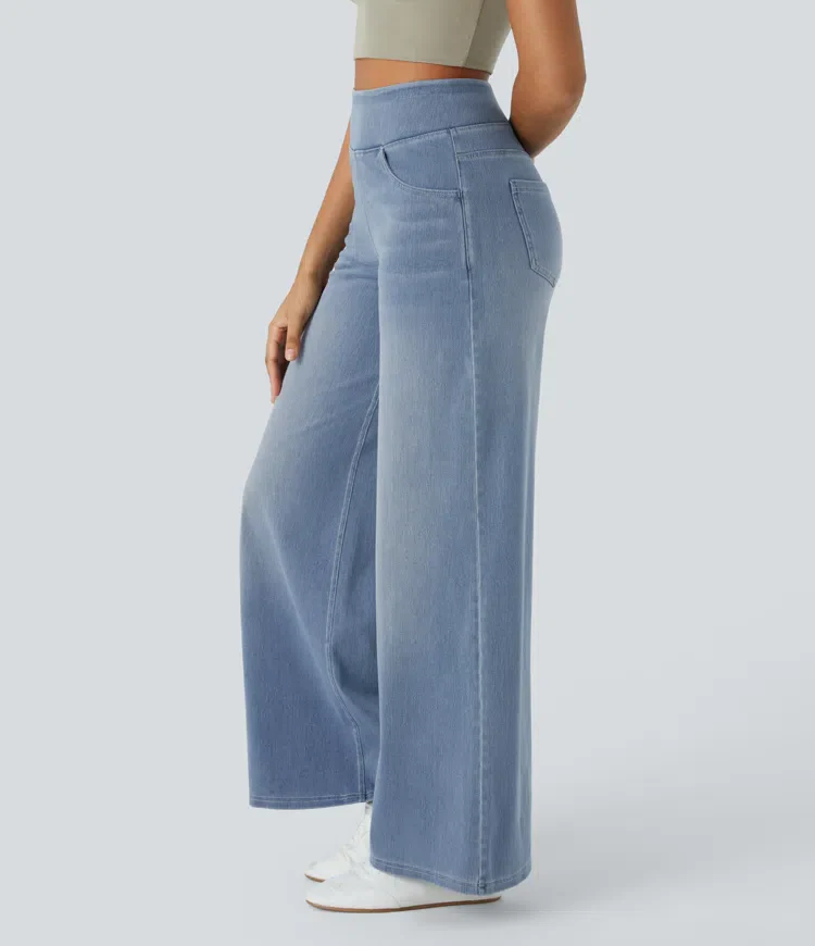 Super Stretch High-Waisted Wide Leg Jeans - Image 22