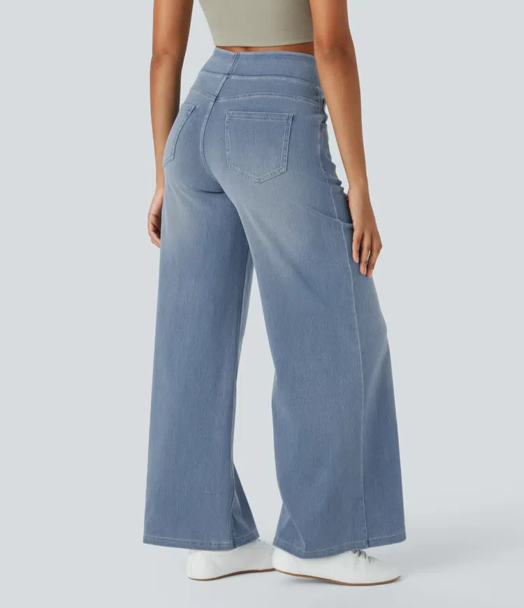 Super Stretch High-Waisted Wide Leg Jeans - Image 23