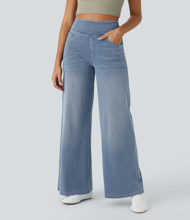 Super Stretch High-Waisted Wide Leg Jeans - Image 24
