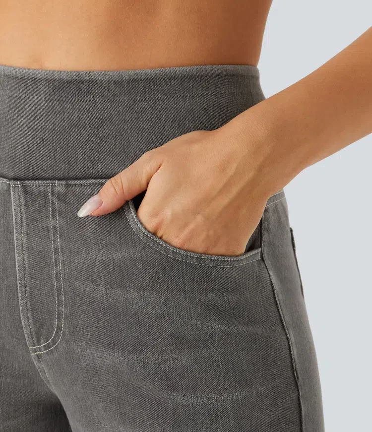 Super Stretch High-Waisted Wide Leg Jeans - Image 25
