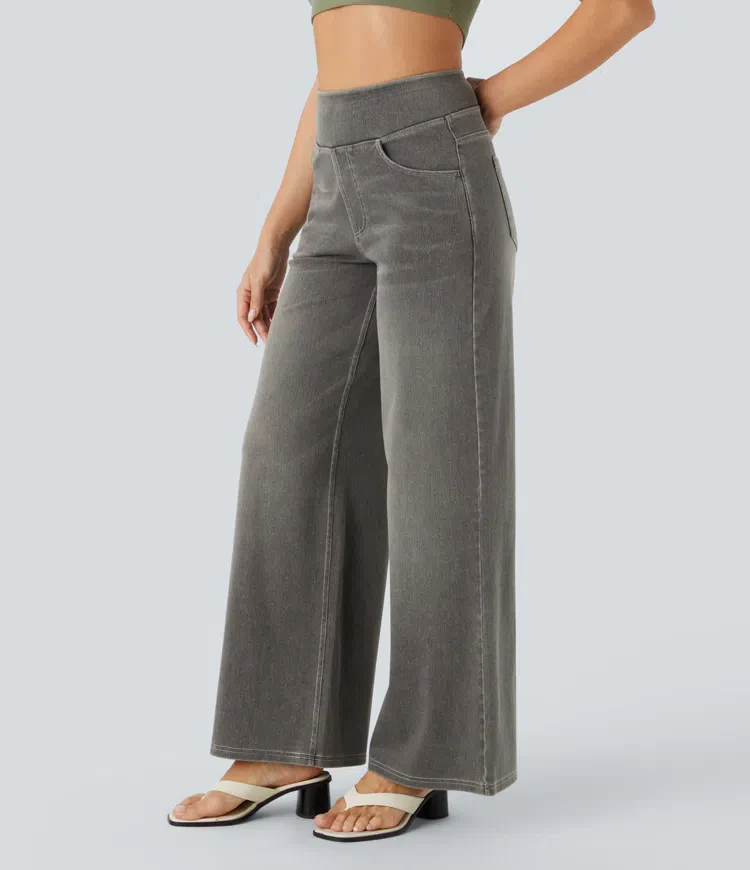 Super Stretch High-Waisted Wide Leg Jeans - Image 26