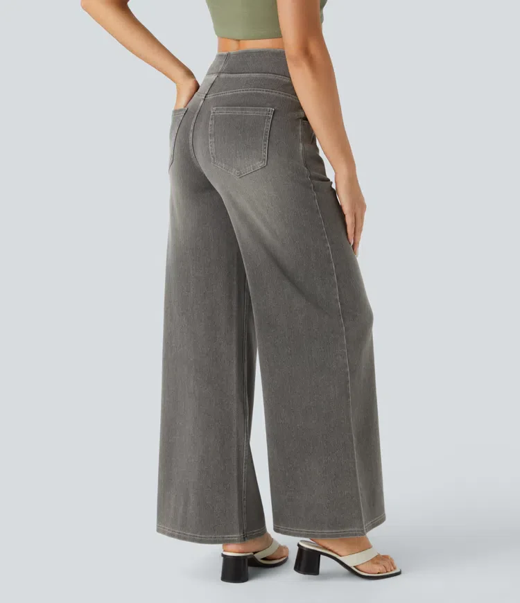 Super Stretch High-Waisted Wide Leg Jeans - Image 28