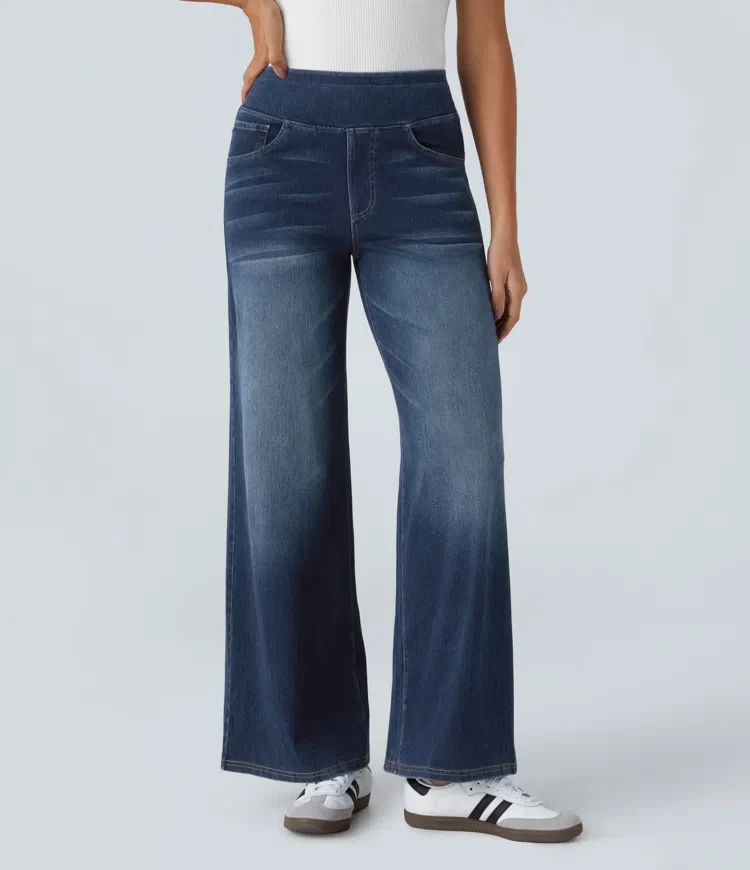 Super Stretch High-Waisted Wide Leg Jeans - Image 3