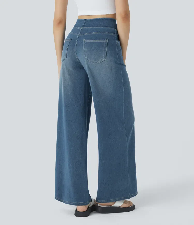 Super Stretch High-Waisted Wide Leg Jeans - Image 31