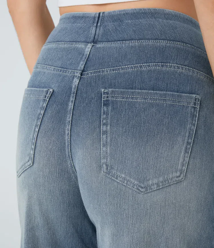 Super Stretch High-Waisted Wide Leg Jeans - Image 33