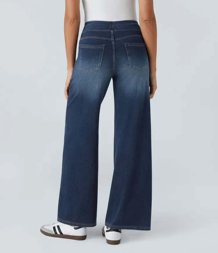 Super Stretch High-Waisted Wide Leg Jeans - Image 4