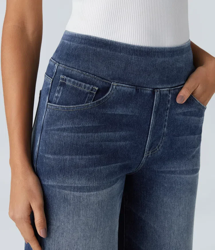 Super Stretch High-Waisted Wide Leg Jeans - Image 5