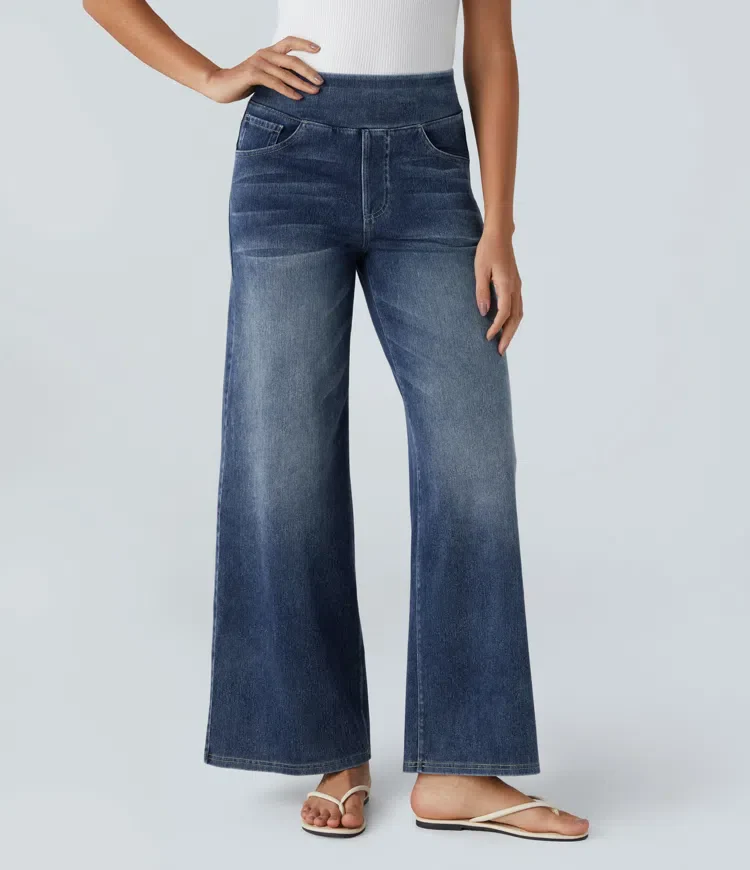 Super Stretch High-Waisted Wide Leg Jeans - Image 7