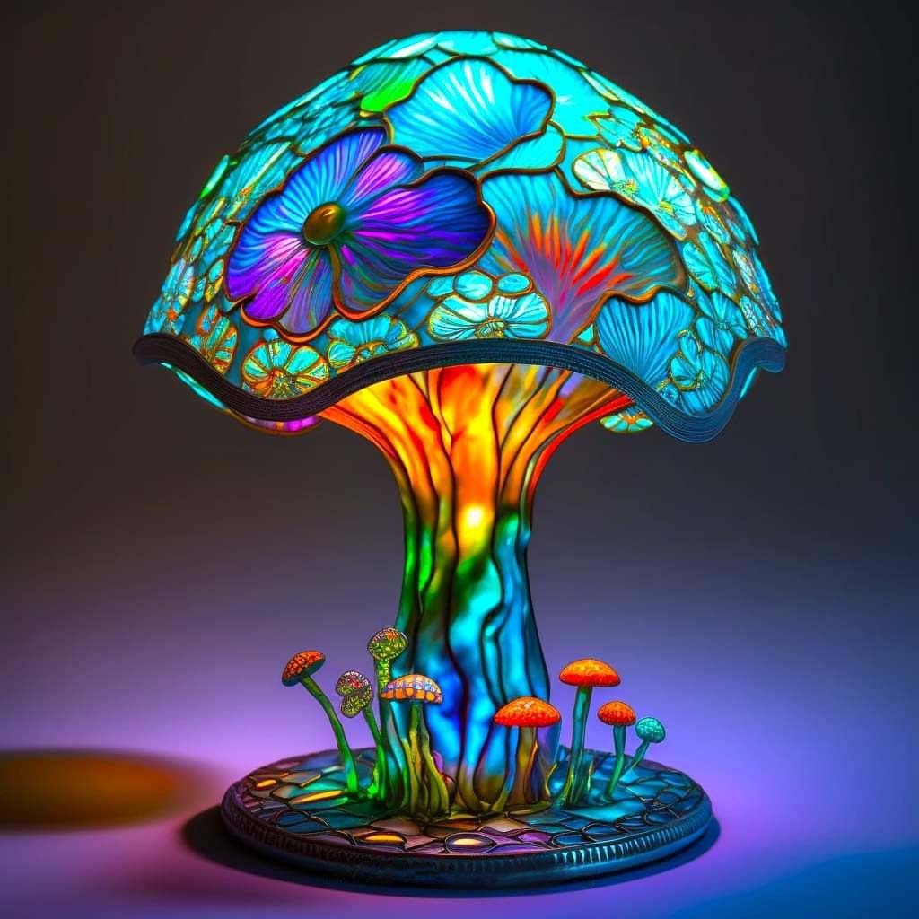 Stained Resin Plant Series Table Lamp - Image 2