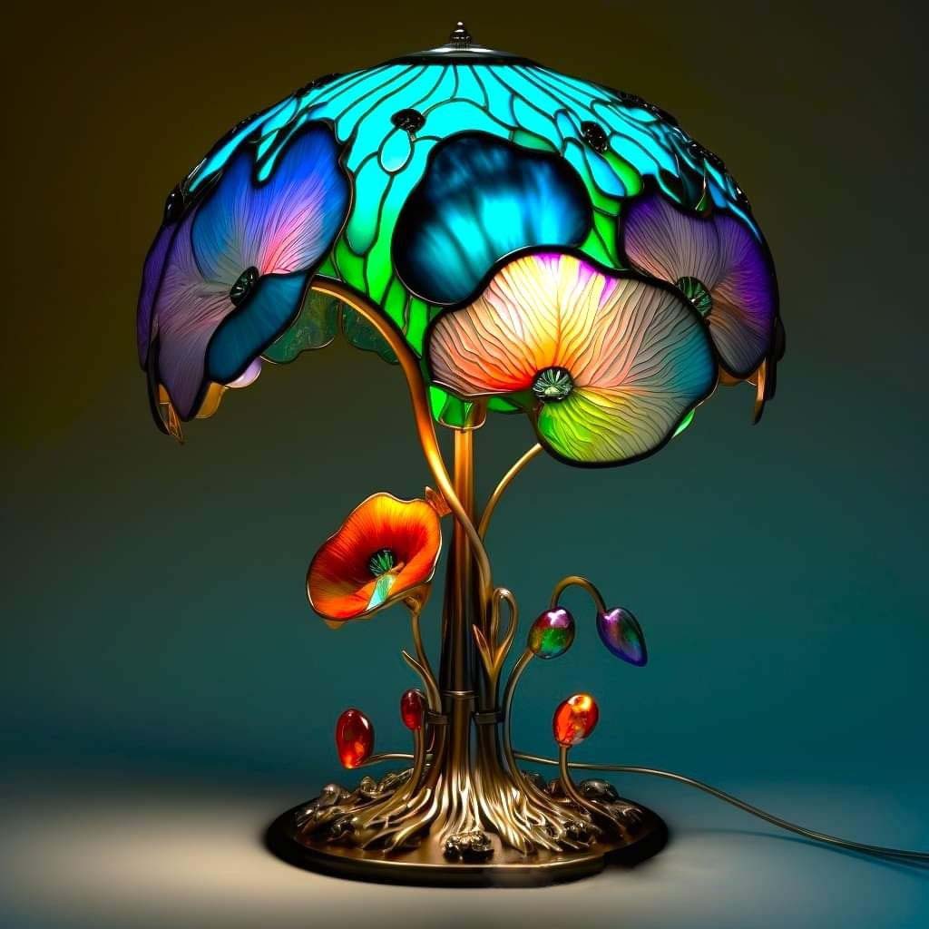 Stained Resin Plant Series Table Lamp - Image 3