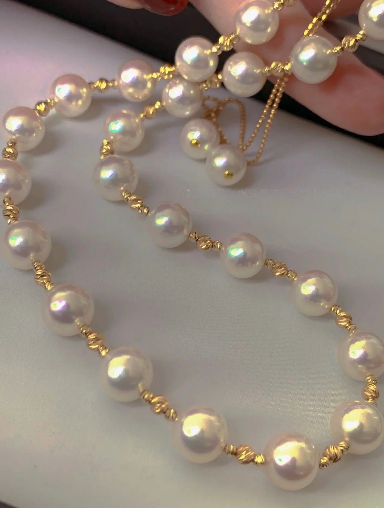Thames Freshwater Pearl Necklace | 24k Gold Plated Copper - Image 9