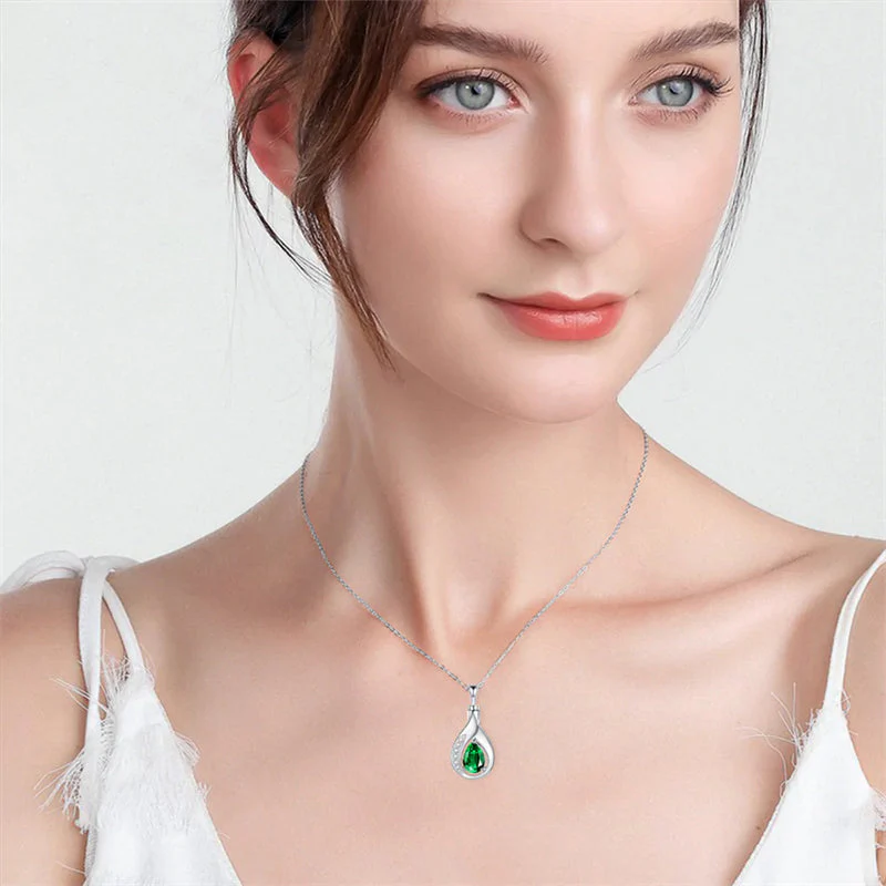 Teardrop Urn Necklace for Ashes Sterling Silver Crystal Cremation Memorial Keepake Funeral Necklace Jewelry for Women - Image 7