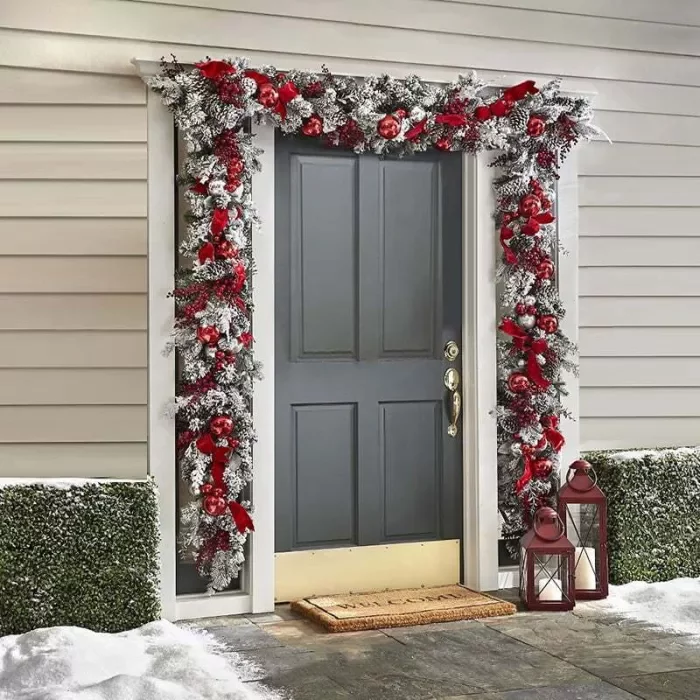 The Cordless Prelit Red And White Holiday Trim - Image 11