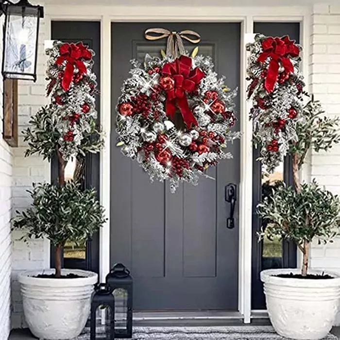 The Cordless Prelit Red And White Holiday Trim - Image 4