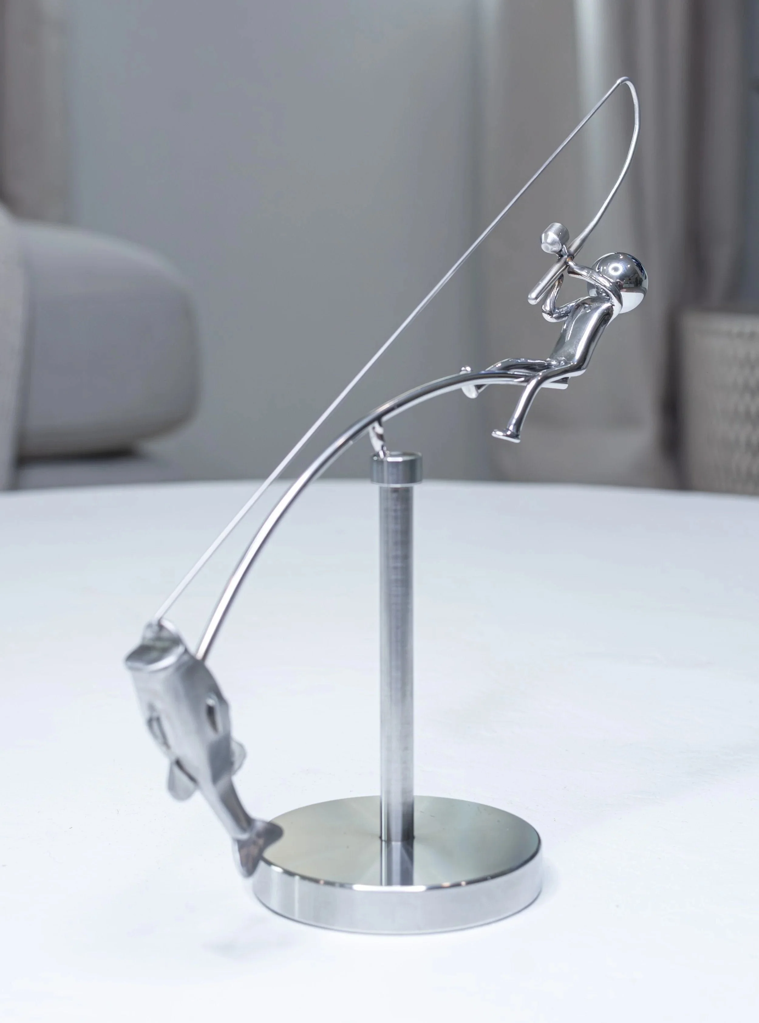 🎣The Fisherman & Biker Balancing Sculpture - Image 7