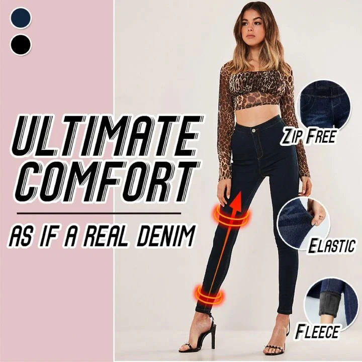 Thermal Fleece Denim Jeggings - Image 3