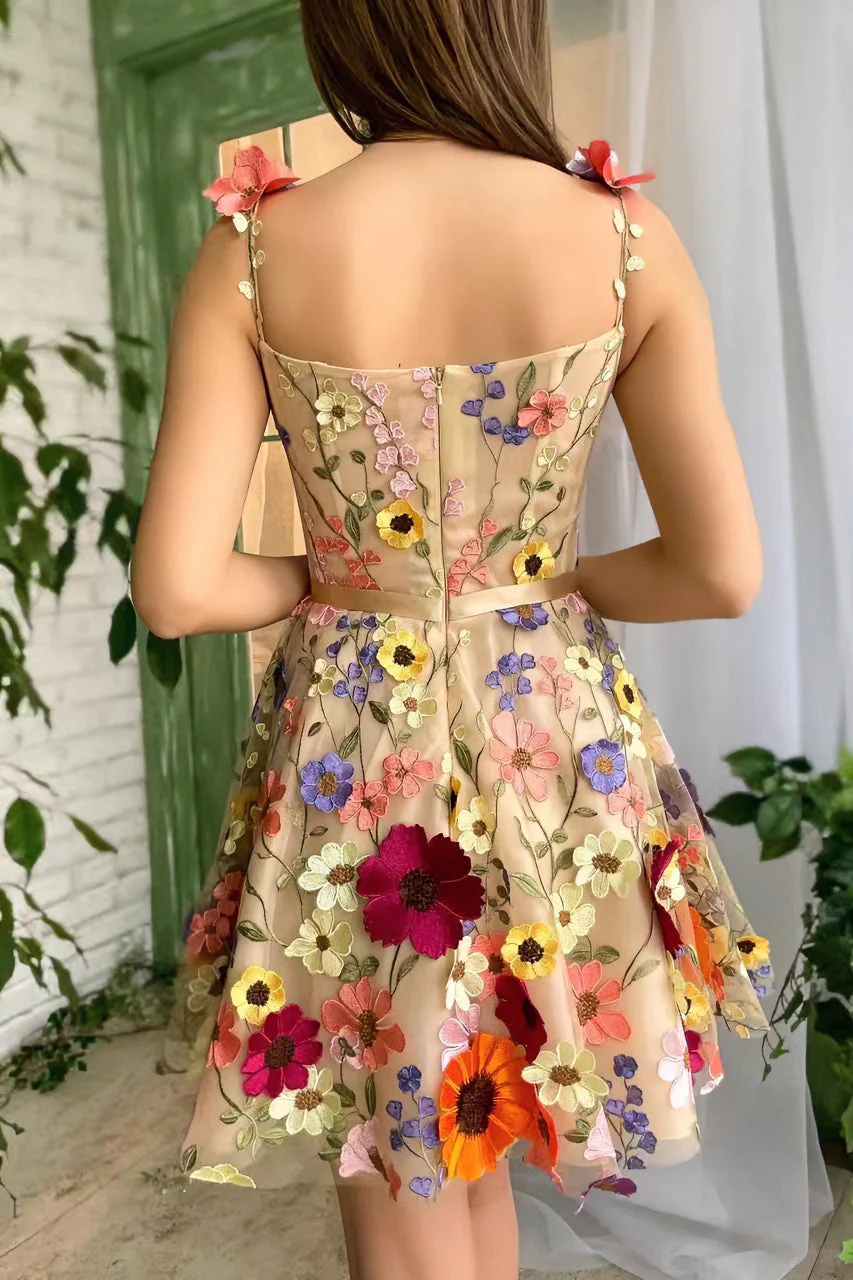 loveedsTM-Three-dimensional flower embroidery hip-hugging sexy dress - Image 3