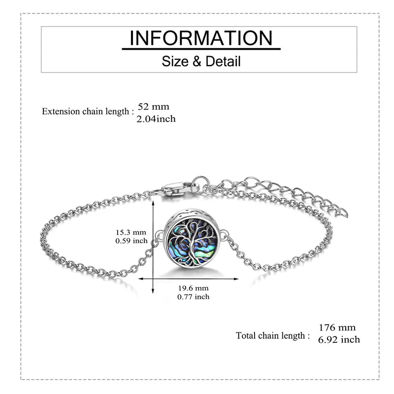 Tree of Life Urn Bracelet for Ashes 925 Sterling Silver Tree of Life Cremation Keepsake Pendant Locket Bracelet for Women Mom - Image 11