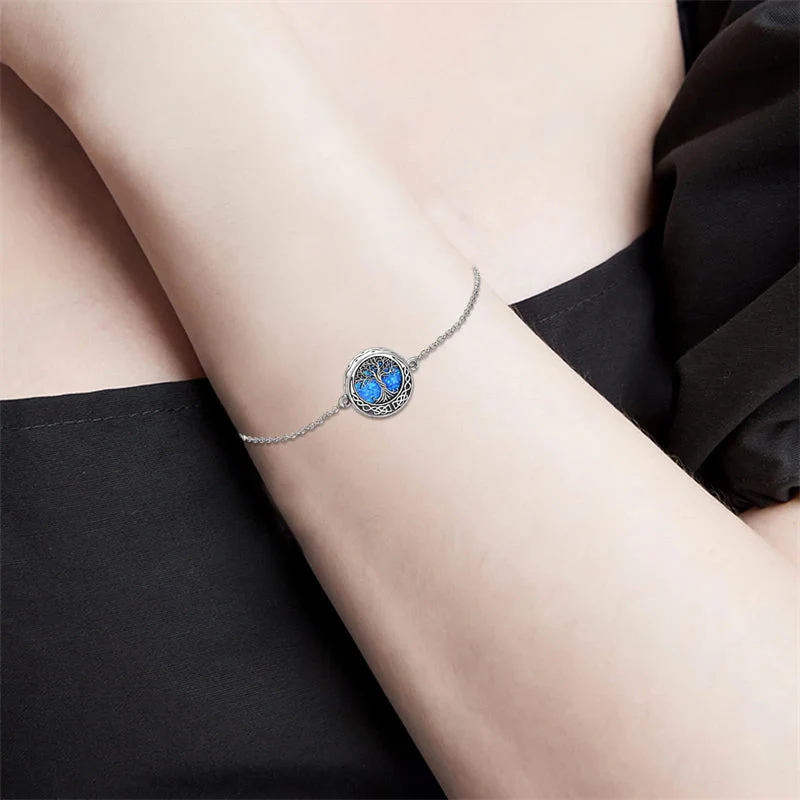 Tree of Life Urn Bracelet for Ashes 925 Sterling Silver Tree of Life Cremation Keepsake Pendant Locket Bracelet for Women Mom - Image 14