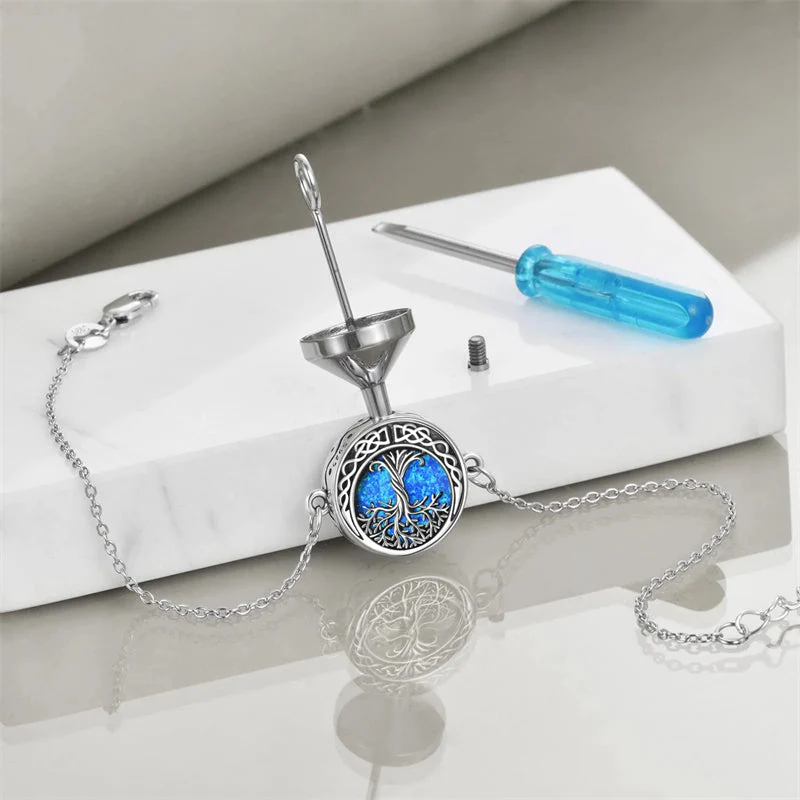 Tree of Life Urn Bracelet for Ashes 925 Sterling Silver Tree of Life Cremation Keepsake Pendant Locket Bracelet for Women Mom - Image 15
