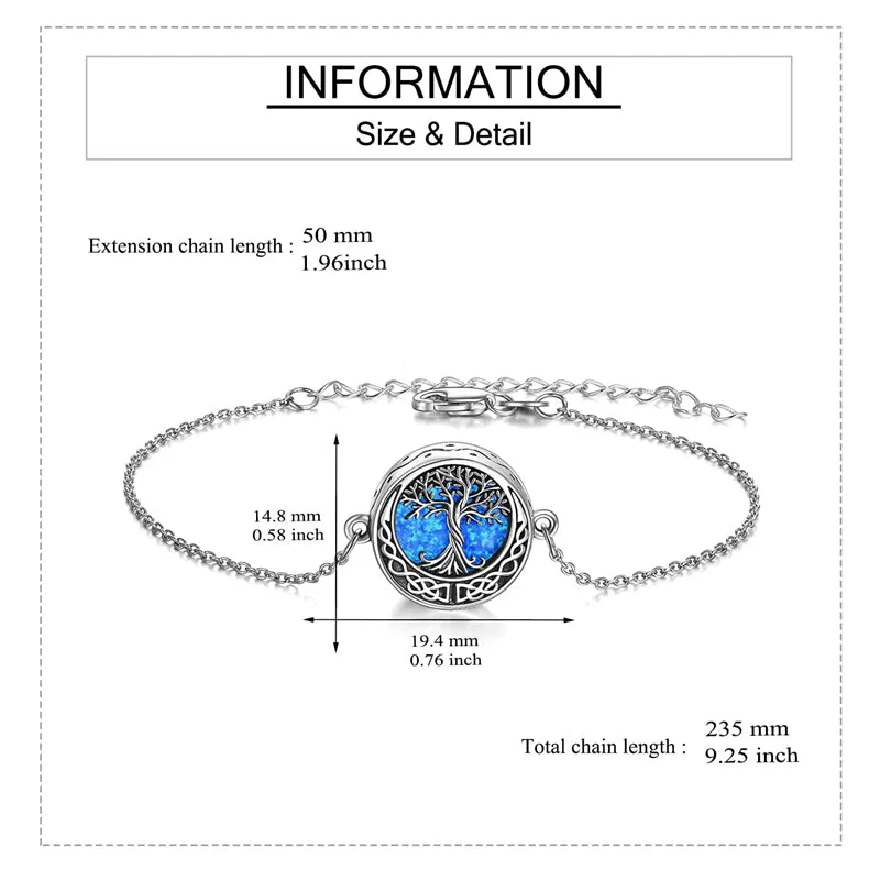 Tree of Life Urn Bracelet for Ashes 925 Sterling Silver Tree of Life Cremation Keepsake Pendant Locket Bracelet for Women Mom - Image 17