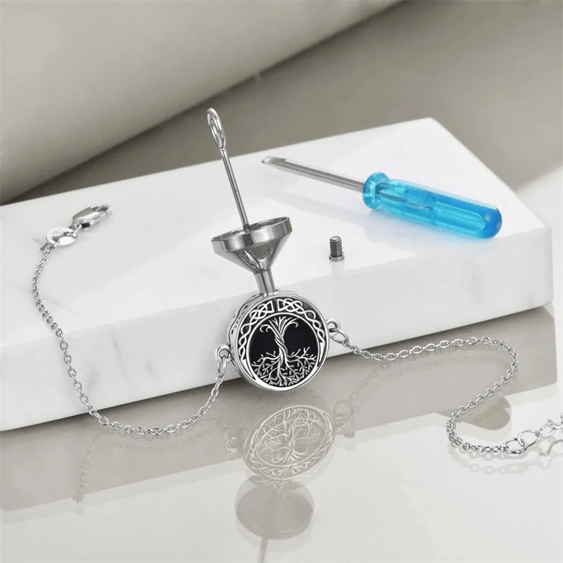 Tree of Life Urn Bracelet for Ashes 925 Sterling Silver Tree of Life Cremation Keepsake Pendant Locket Bracelet for Women Mom - Image 22