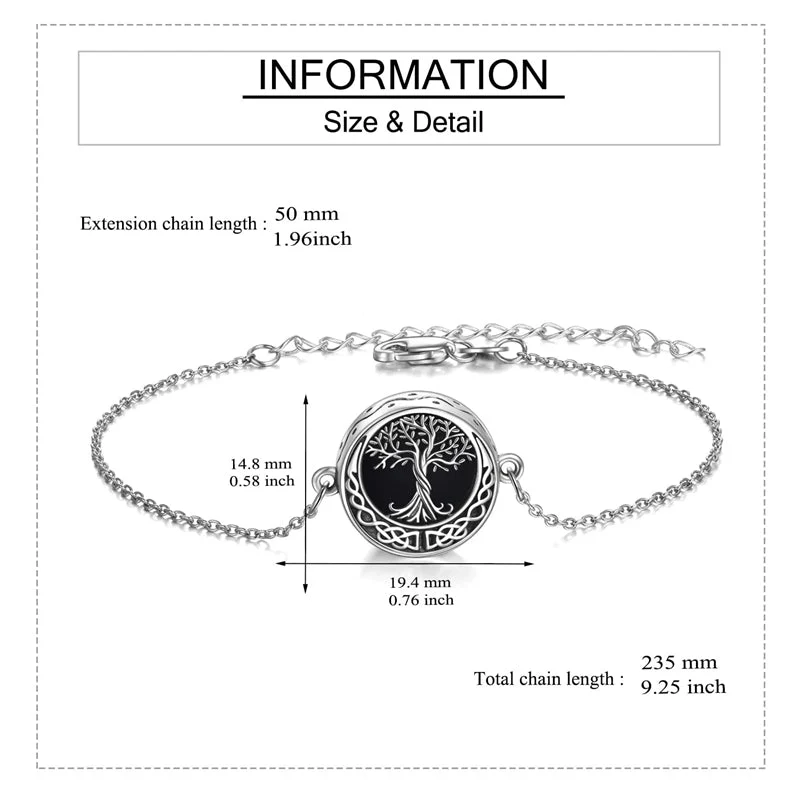 Tree of Life Urn Bracelet for Ashes 925 Sterling Silver Tree of Life Cremation Keepsake Pendant Locket Bracelet for Women Mom - Image 23