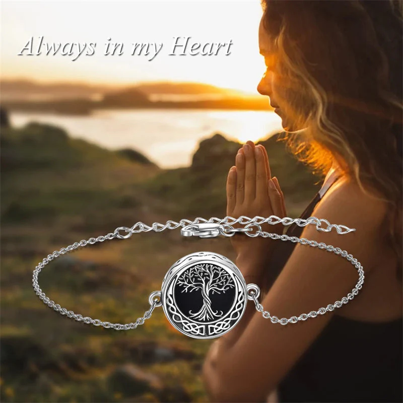 Tree of Life Urn Bracelet for Ashes 925 Sterling Silver Tree of Life Cremation Keepsake Pendant Locket Bracelet for Women Mom - Image 24