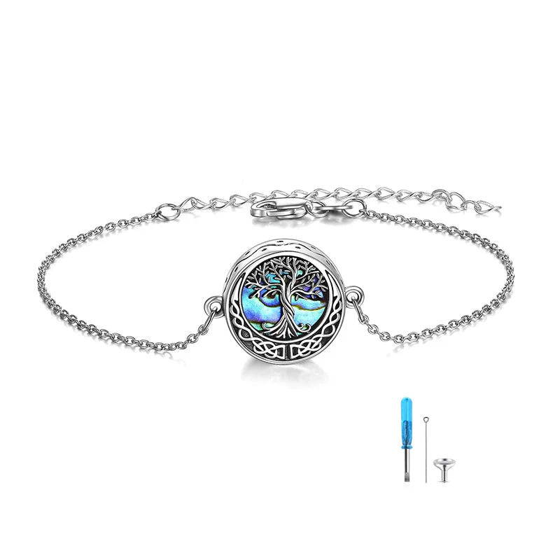 Tree of Life Urn Bracelet for Ashes 925 Sterling Silver Tree of Life Cremation Keepsake Pendant Locket Bracelet for Women Mom - Image 25