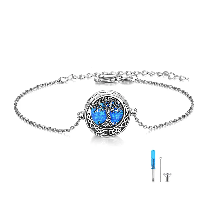 Tree of Life Urn Bracelet for Ashes 925 Sterling Silver Tree of Life Cremation Keepsake Pendant Locket Bracelet for Women Mom - Image 27