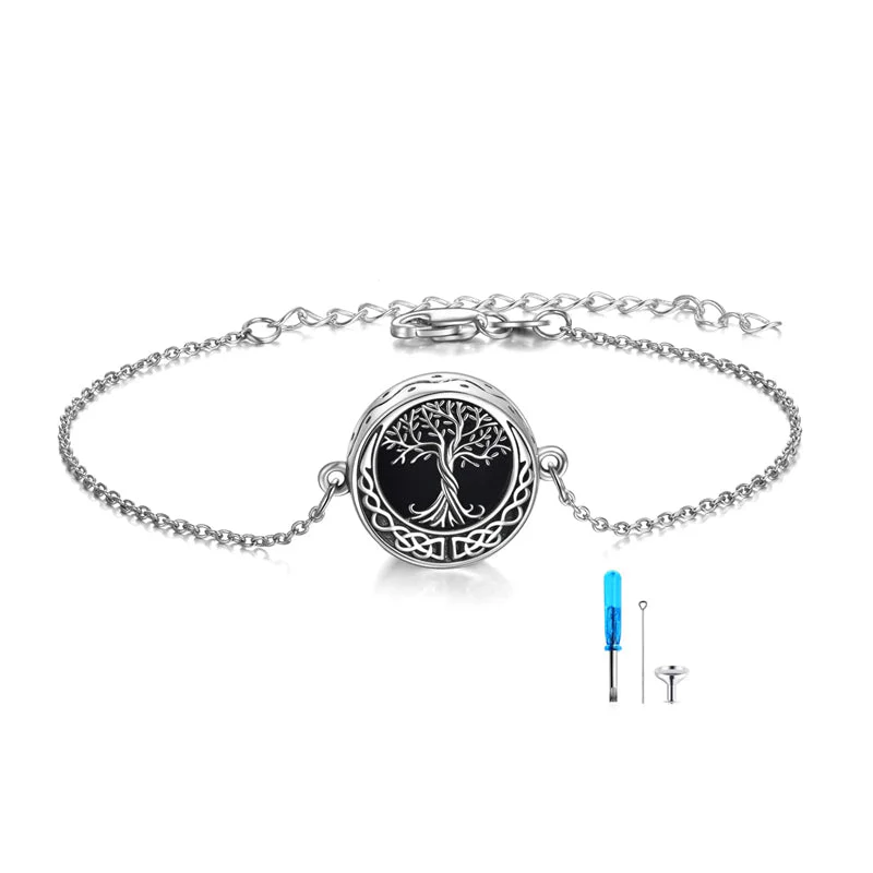 Tree of Life Urn Bracelet for Ashes 925 Sterling Silver Tree of Life Cremation Keepsake Pendant Locket Bracelet for Women Mom - Image 28