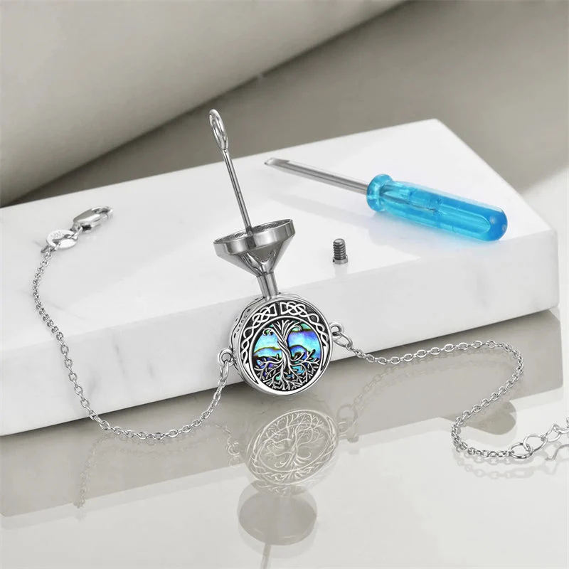 Tree of Life Urn Bracelet for Ashes 925 Sterling Silver Tree of Life Cremation Keepsake Pendant Locket Bracelet for Women Mom - Image 3
