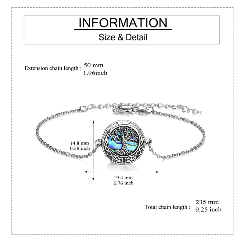 Tree of Life Urn Bracelet for Ashes 925 Sterling Silver Tree of Life Cremation Keepsake Pendant Locket Bracelet for Women Mom - Image 5