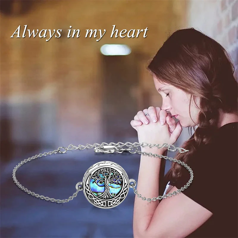 Tree of Life Urn Bracelet for Ashes 925 Sterling Silver Tree of Life Cremation Keepsake Pendant Locket Bracelet for Women Mom - Image 6