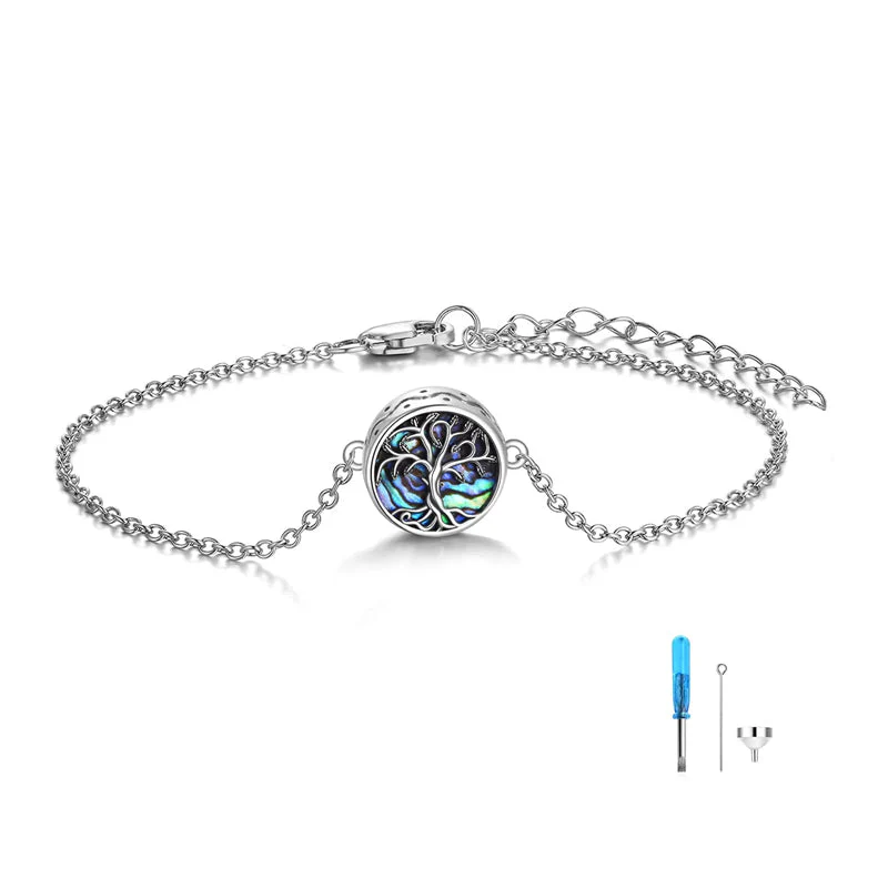 Tree of Life Urn Bracelet for Ashes 925 Sterling Silver Tree of Life Cremation Keepsake Pendant Locket Bracelet for Women Mom - Image 7