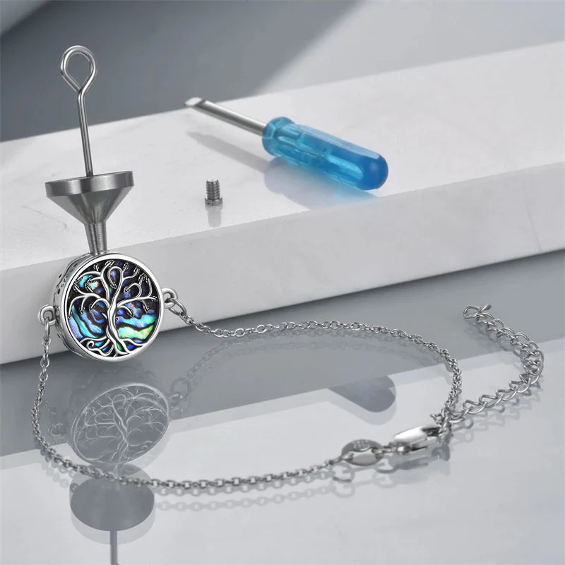 Tree of Life Urn Bracelet for Ashes 925 Sterling Silver Tree of Life Cremation Keepsake Pendant Locket Bracelet for Women Mom - Image 9
