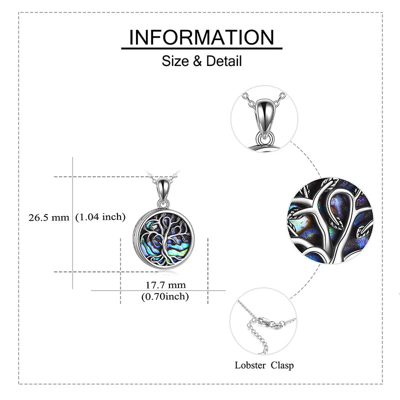 Tree of Life Urn Necklaces for Ashes Sterling Silver Abalone Shell Tree of Life Cremation Jewelry Memory Jewelry for Women Men - Image 14