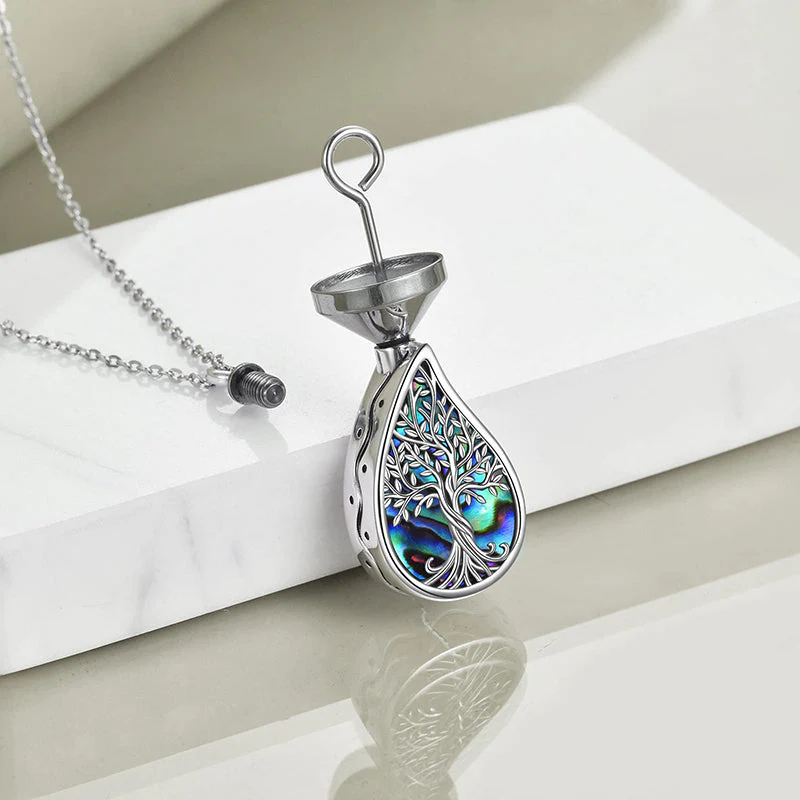 Tree of Life Urn Necklaces for Ashes Sterling Silver Abalone Shell Tree of Life Cremation Jewelry Memory Jewelry for Women Men - Image 17