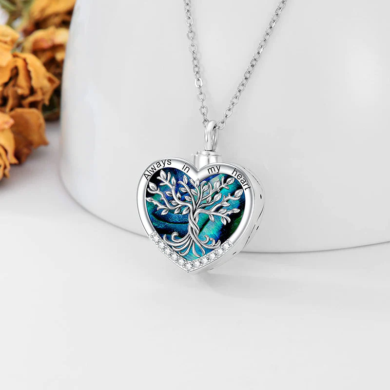 Tree of Life Urn Necklaces for Ashes Sterling Silver Abalone Shell Tree of Life Cremation Jewelry Memory Jewelry for Women Men - Image 20