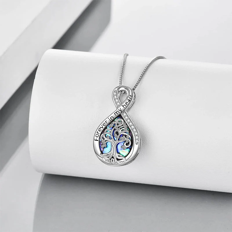 Tree of Life Urn Necklaces for Ashes Sterling Silver Abalone Shell Tree of Life Cremation Jewelry Memory Jewelry for Women Men - Image 25