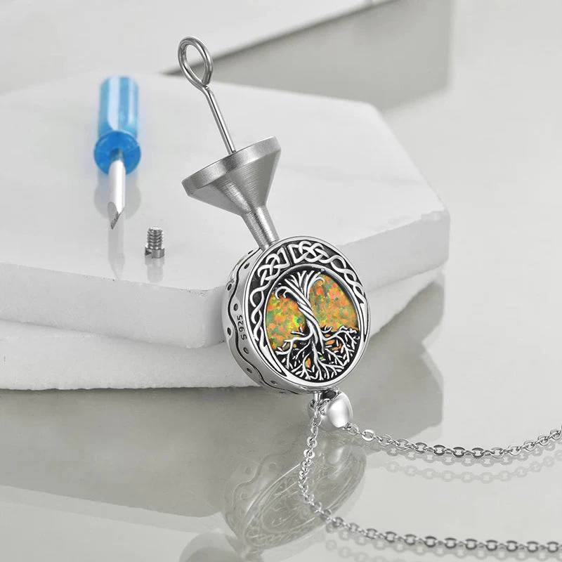 Tree of Life Urn Necklaces for Ashes Sterling Silver Abalone Shell Tree of Life Cremation Jewelry Memory Jewelry for Women Men - Image 31